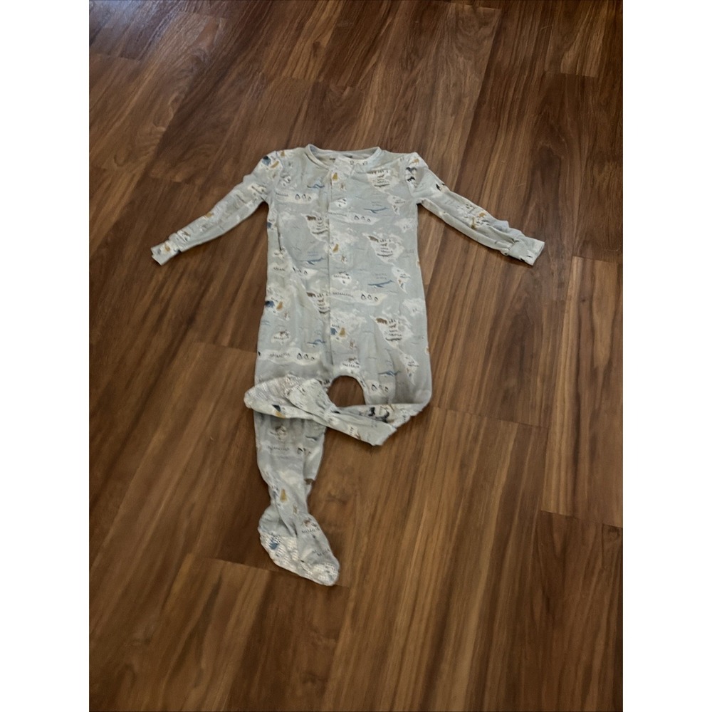 Magnetic Me Baby Boys 18-24 Months World Map Animal Footed Sleeper Pajamas